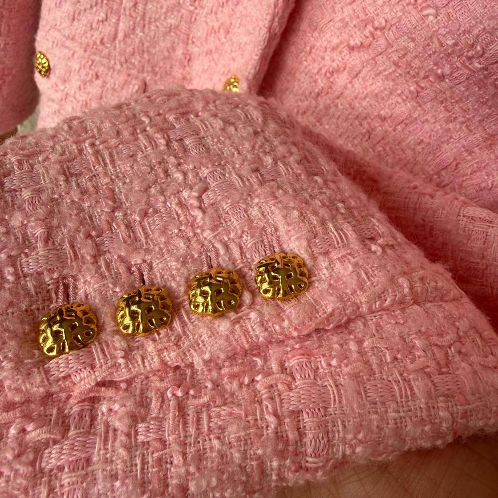 Zara Pink Textured Tailored Blazer - Picture 9 of 12